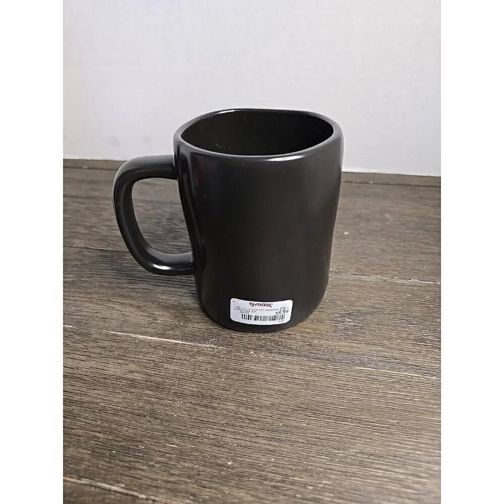 NWT Rae Dunn Artisan Fighter Coffee Mug Black White Lettering 2021